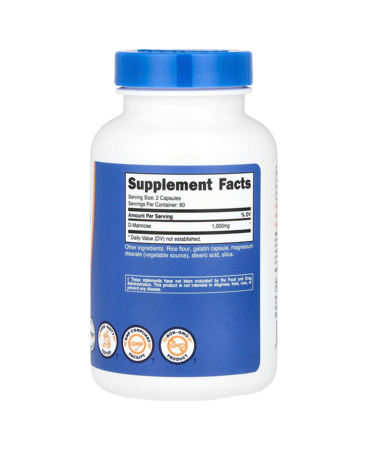 Nutricost D-Mannose 1 000 mg - Capsules (500 mg Per Capsule)