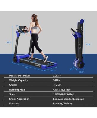 Folding 2.25HP Electric Treadmill Running Machine w/ LED Display