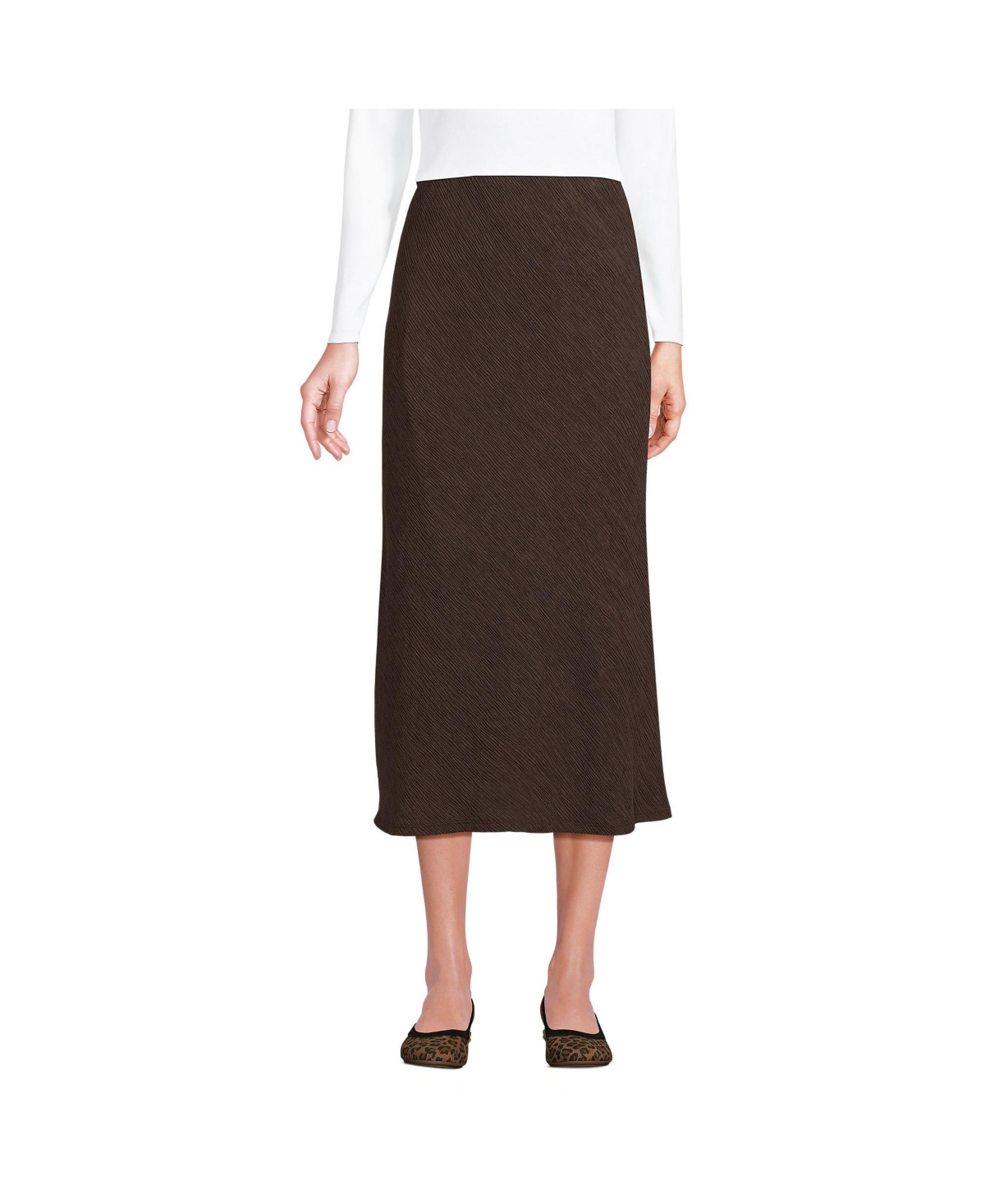 Women's Crinkle Midi Skirt - Deep forest