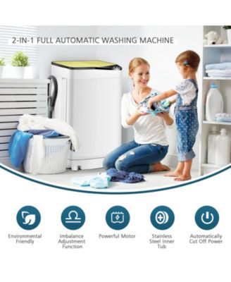 7.7 lbs Full-Automatic Washing Machine with Washer & Spinner, Germicidal Function
