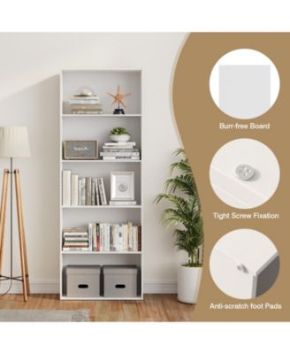 5-Shelf Storage Bookcase Modern Multi-Functional Display Cabinet