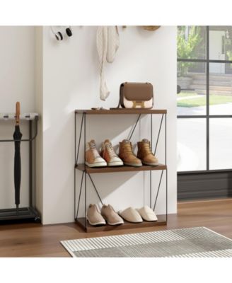 GOUUN 3-Tier Multipurpose Display Rack with Metal Frame