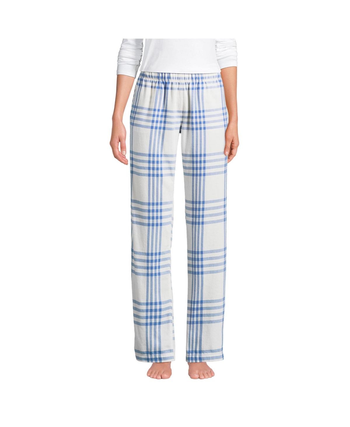 Women's Print Flannel Pajama Pants - Icy mint green stripe