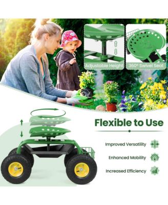 Rolling Tray Gardening Planting with Work Seat Garden Cart