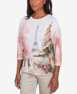 Women's Coming Up Roses Paris Scenic Crew Neck Top