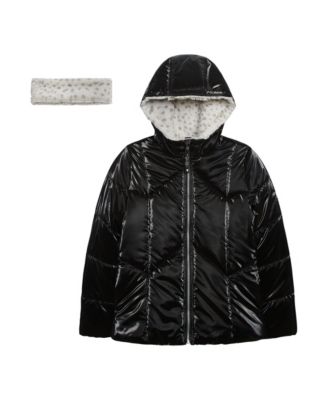 Girls 7-16 Reflective Shine Fashion Puffer Jacket