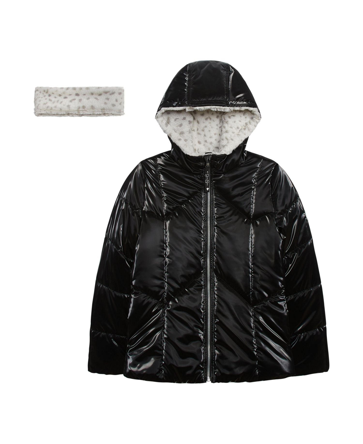 Girls 7-16 Reflective Shine Fashion Puffer Jacket