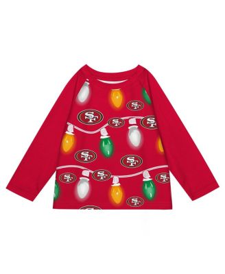 Preschool San Francisco 49ers Two-Piece Garland Holiday Long Sleeve Pajama Set