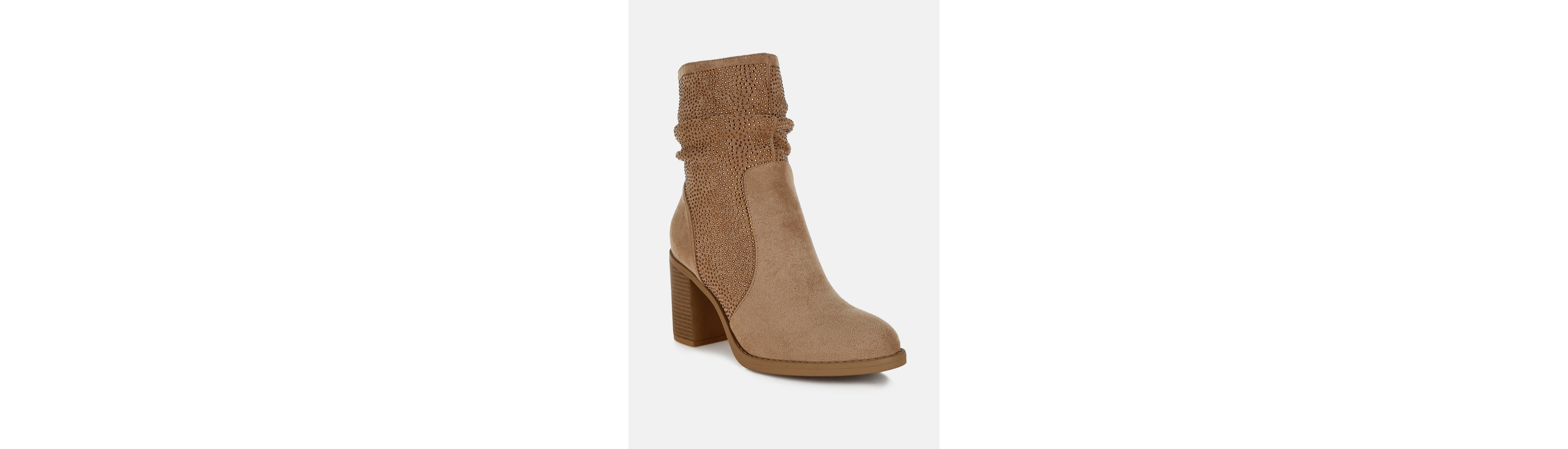 Chinar Rhinestone Studded Slouchy Ankle Boots