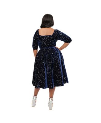 Plus Size Woven Sweetheart Neckline Lamar Swing Dress