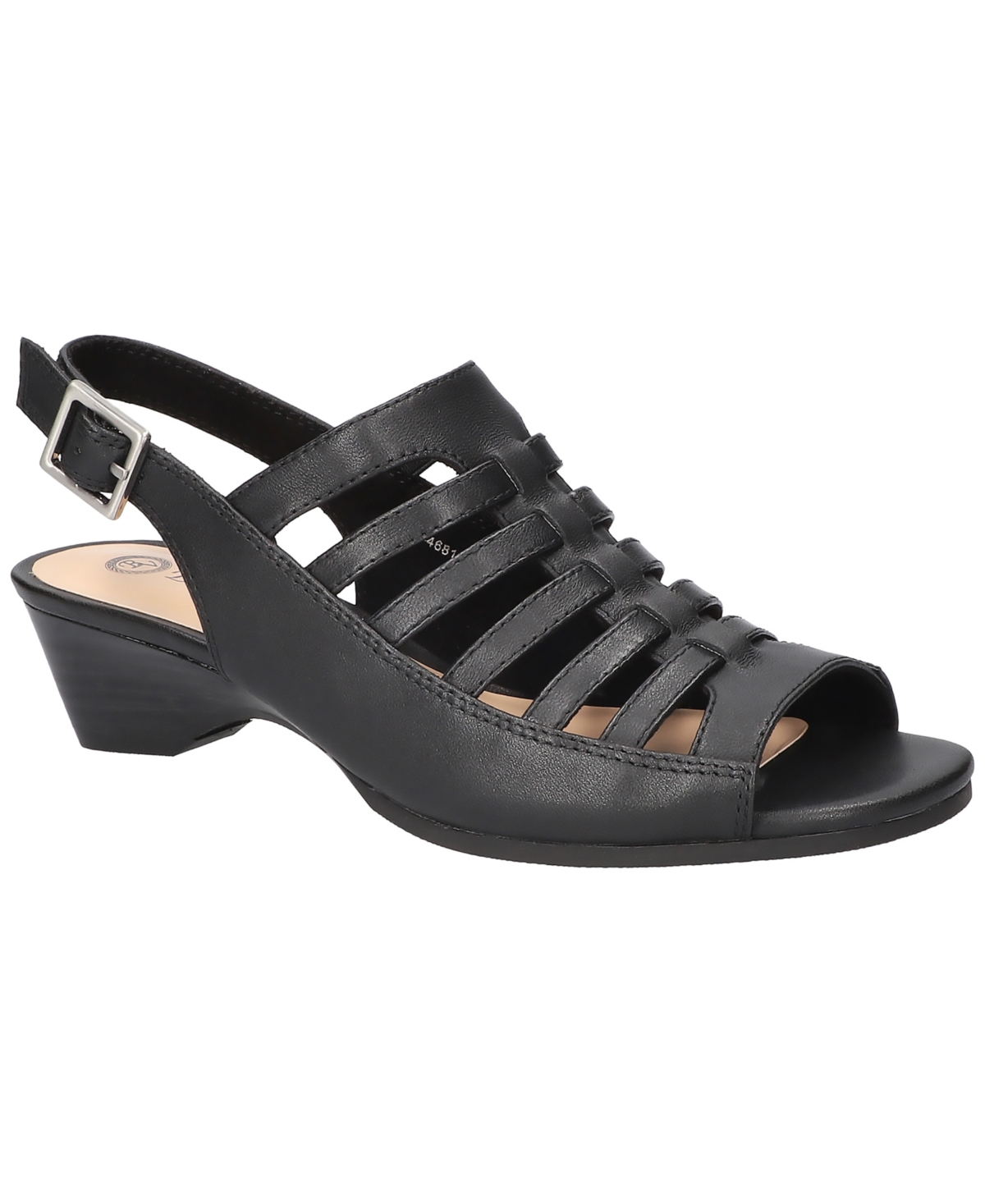 Bella Vita Yakira Strappy Wedge Sandal In Black Leather