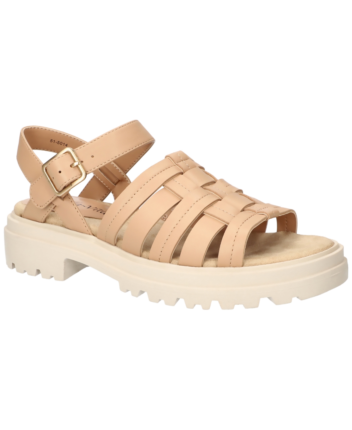 Women's Loni Lug Sole Fisherman Sandals - Dark Tan Leather