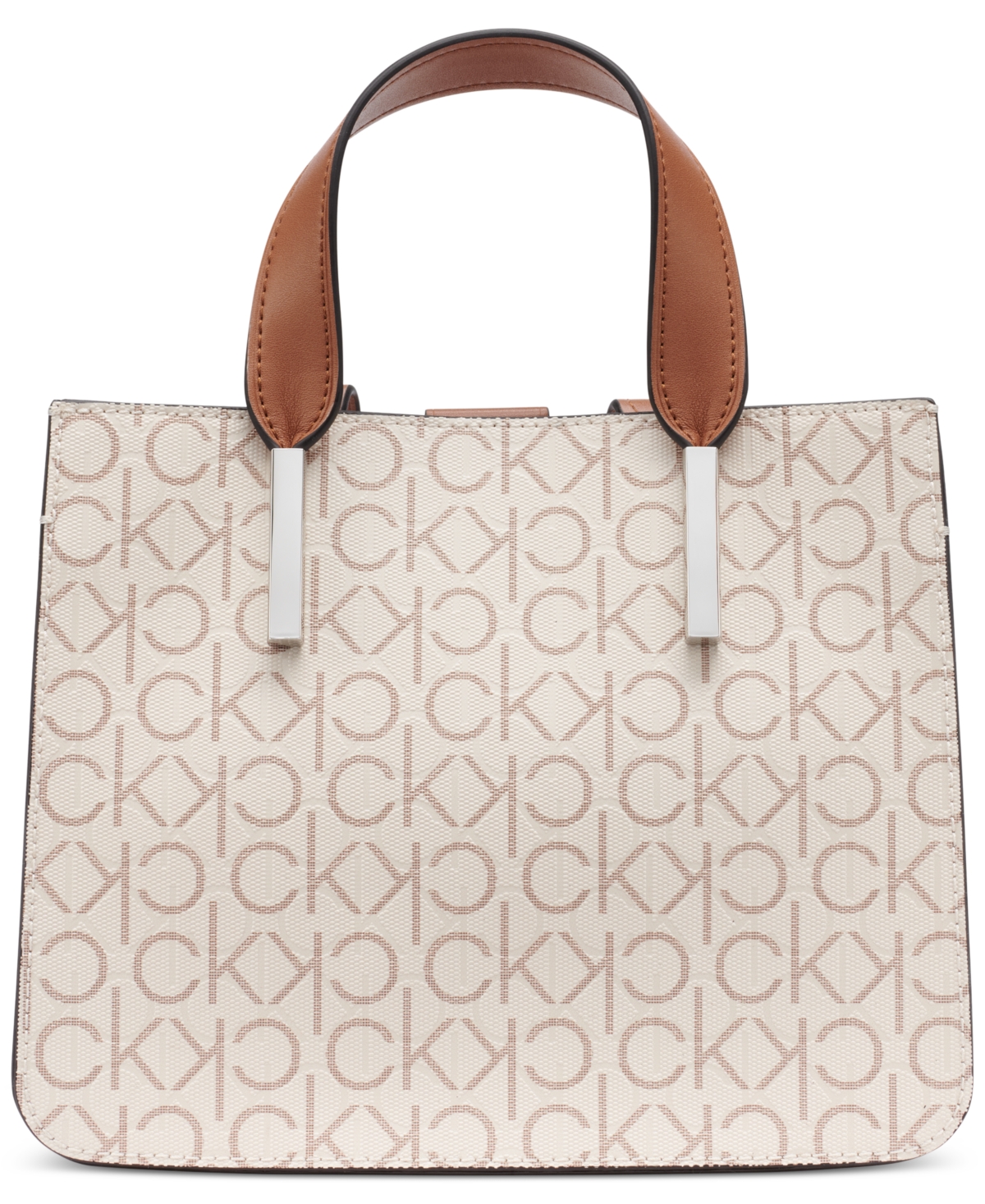 Calvin Klein Audrey Signature Convertible Crossbody In Brown