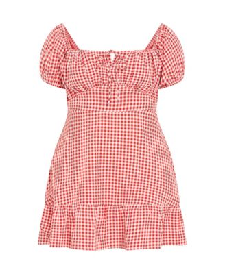 Plus Size Cute Gingham Dress
