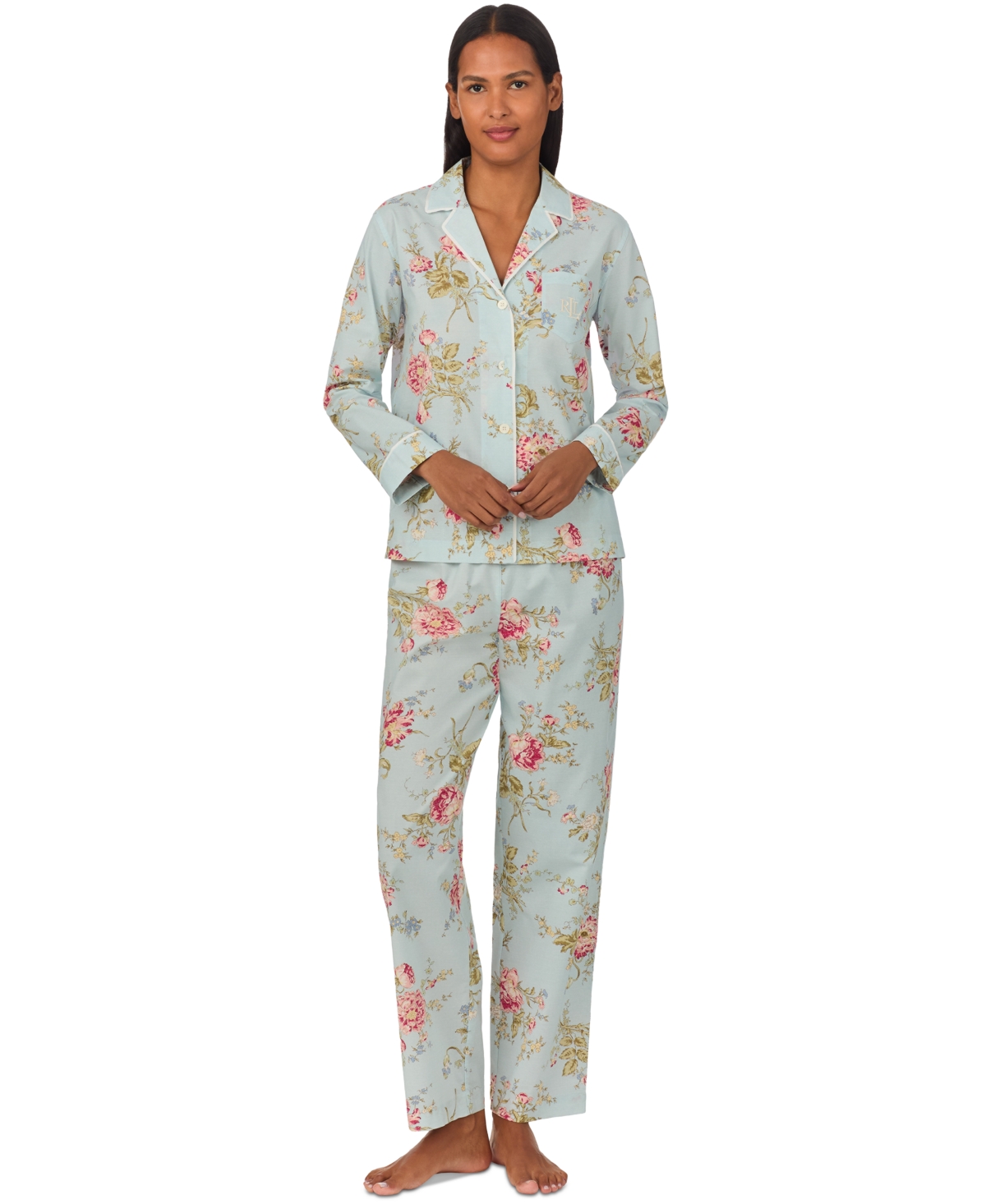 Lauren Ralph Lauren Women's 2-Pc. Printed Pajamas Set