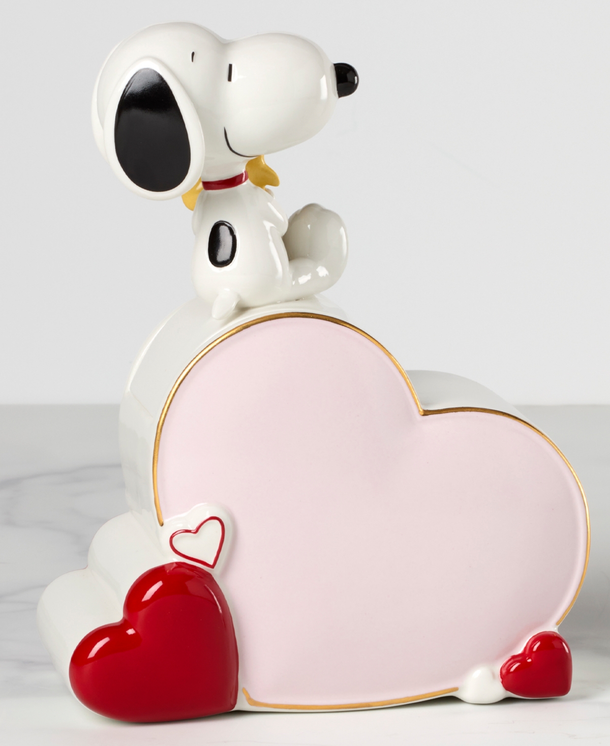 Lenox Snoopy Valentine's Day Porcelain Heart Candy Jar In Multi And Ivory
