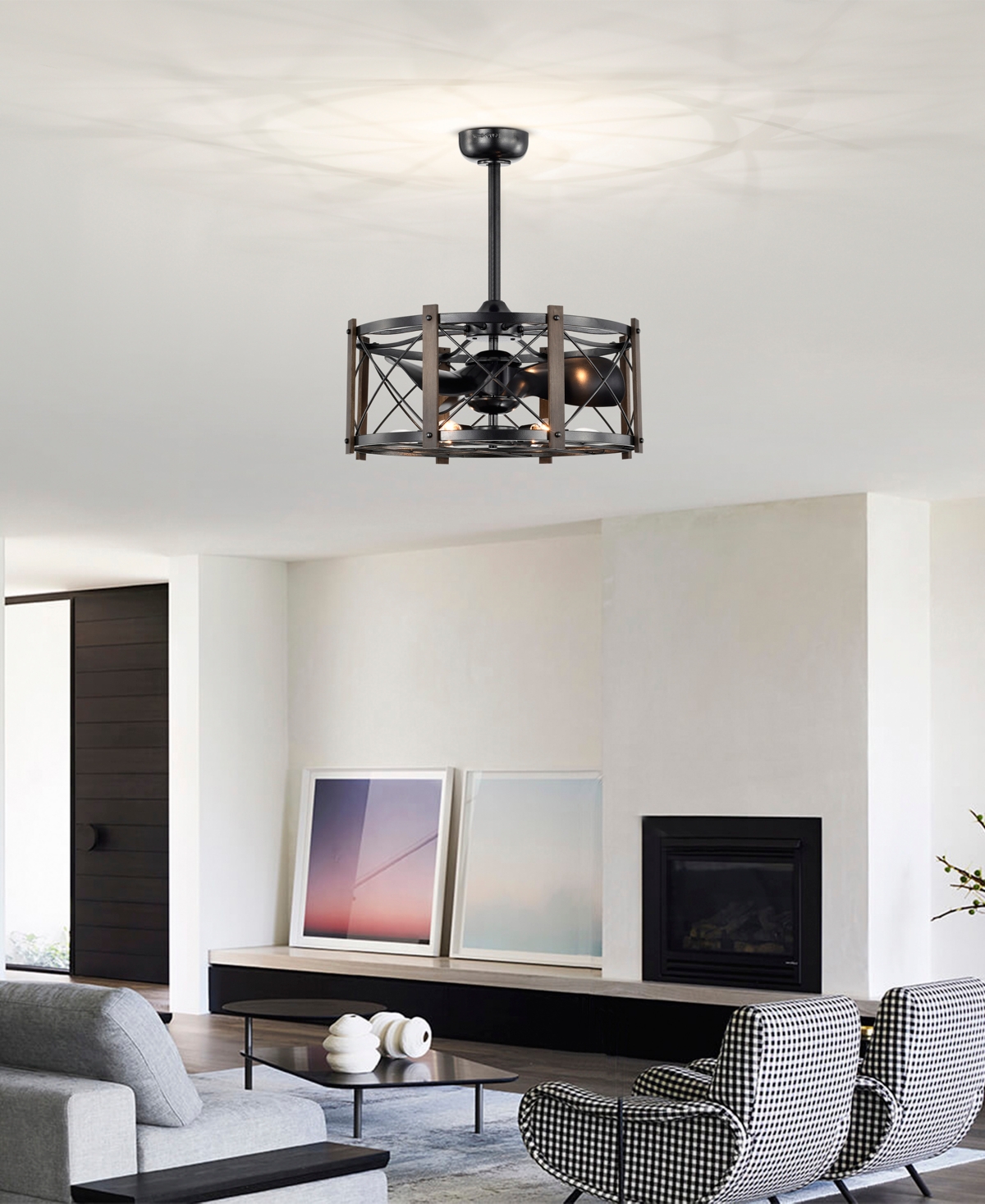 Home Accessories 24" Damon Indoor Ceiling Fan With Light Kit And Remote In Black
