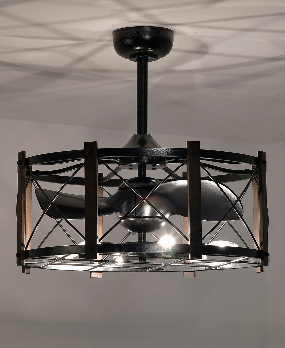 Home Accessories 24" Damon Indoor Ceiling Fan With Light Kit And Remote In Black