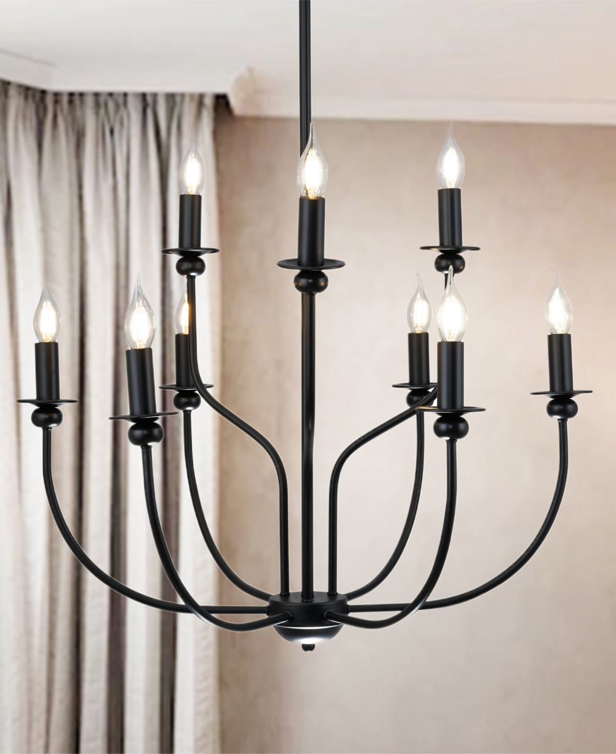 Home Accessories 6" Ayada 9-light Indoor Chandelier With Light Kit In Matte Black