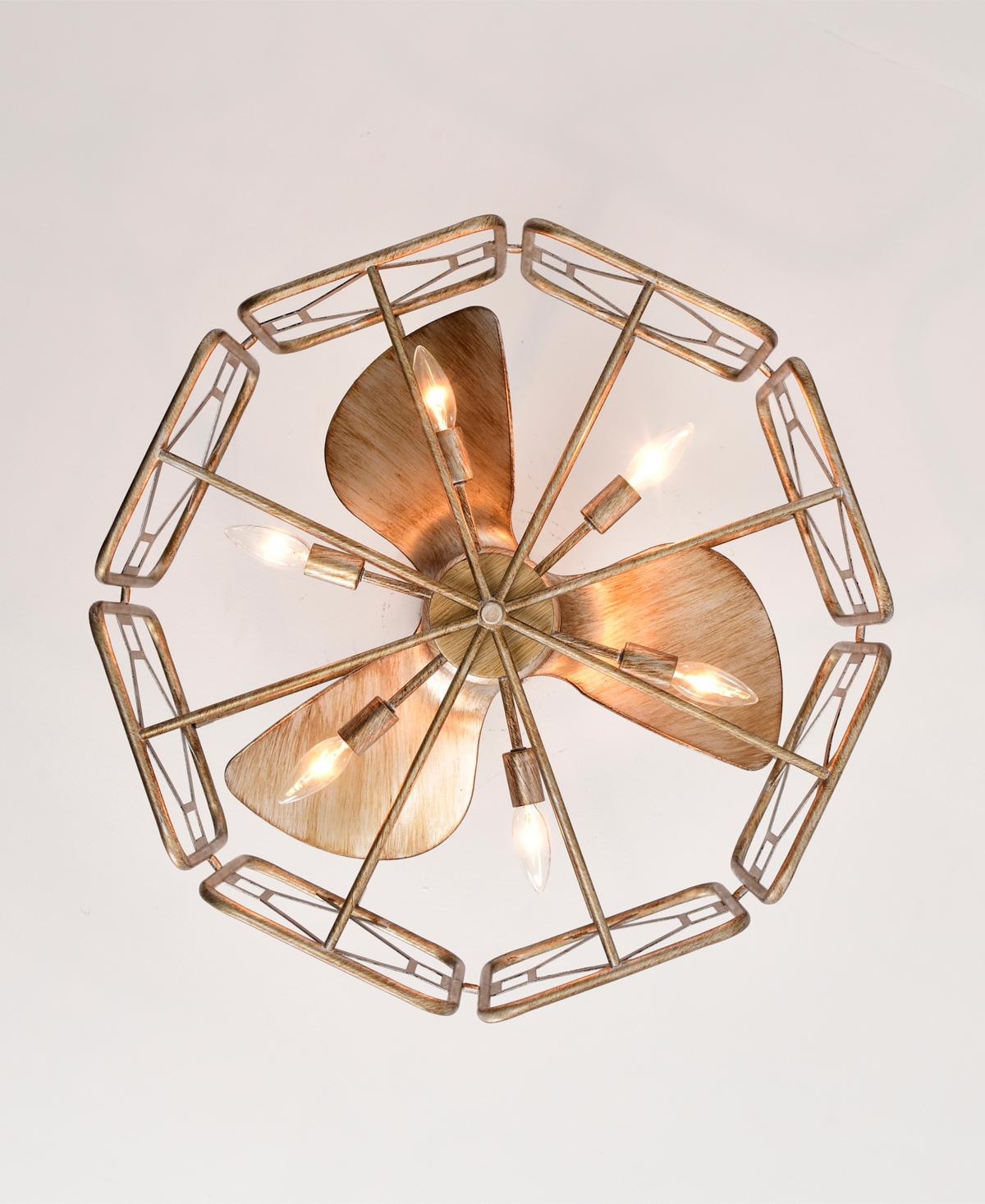 Home Accessories 23.2" Bairre 6-light Indoor Ceiling Fan With Light Kit And Remote In Gold Brushed