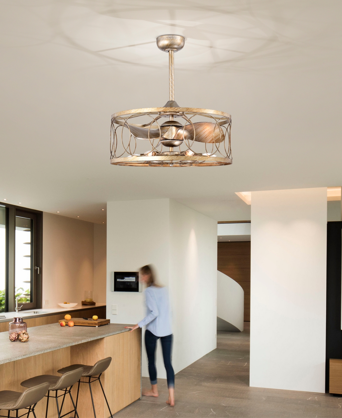 Home Accessories 25" Aglae 6-light Indoor Ceiling Fan With Light Kit And Remote In Antique Silver