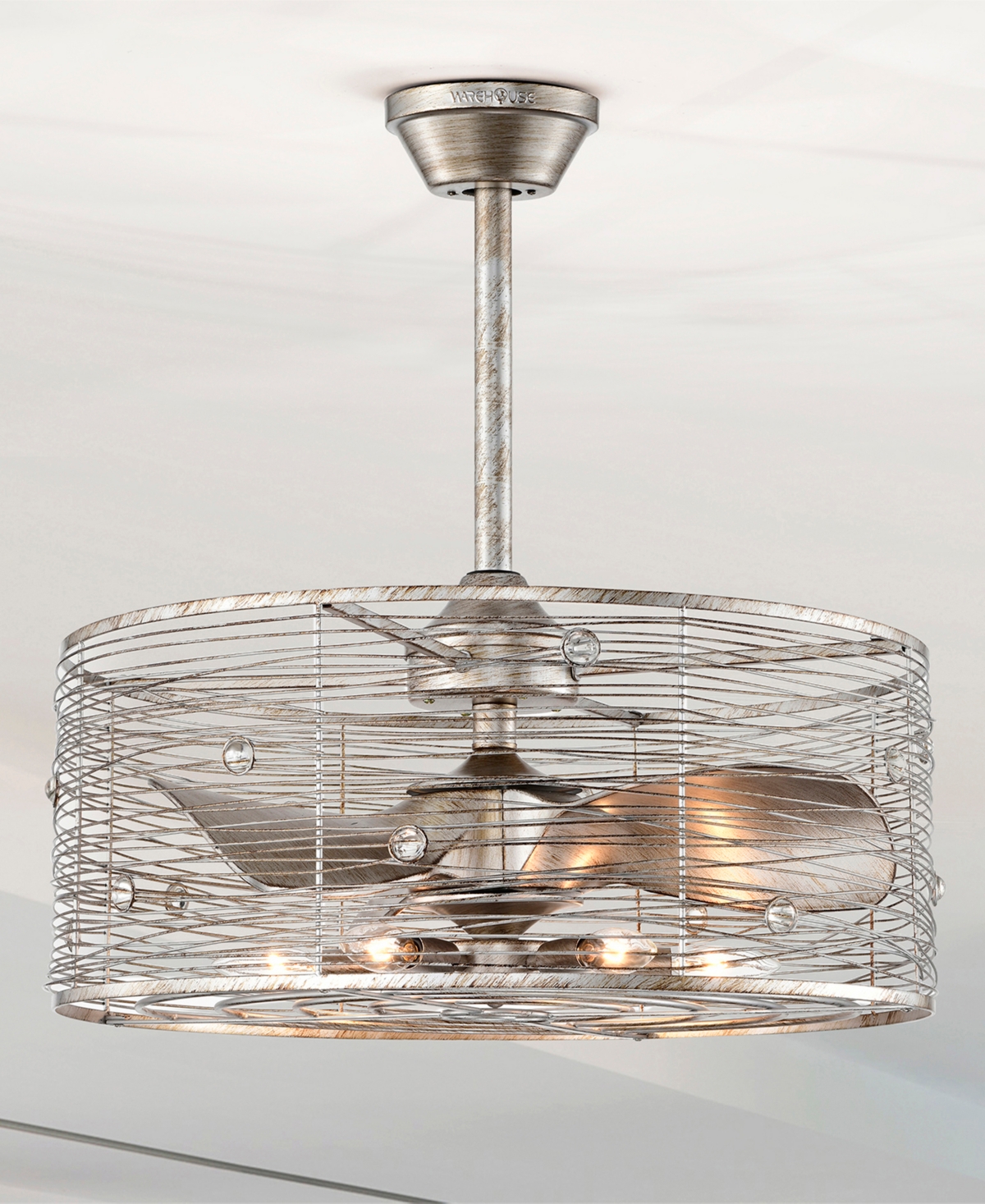 Home Accessories 24" Terrance 6-light Indoor Ceiling Fan With Light Kit And Remote In Antique Silver