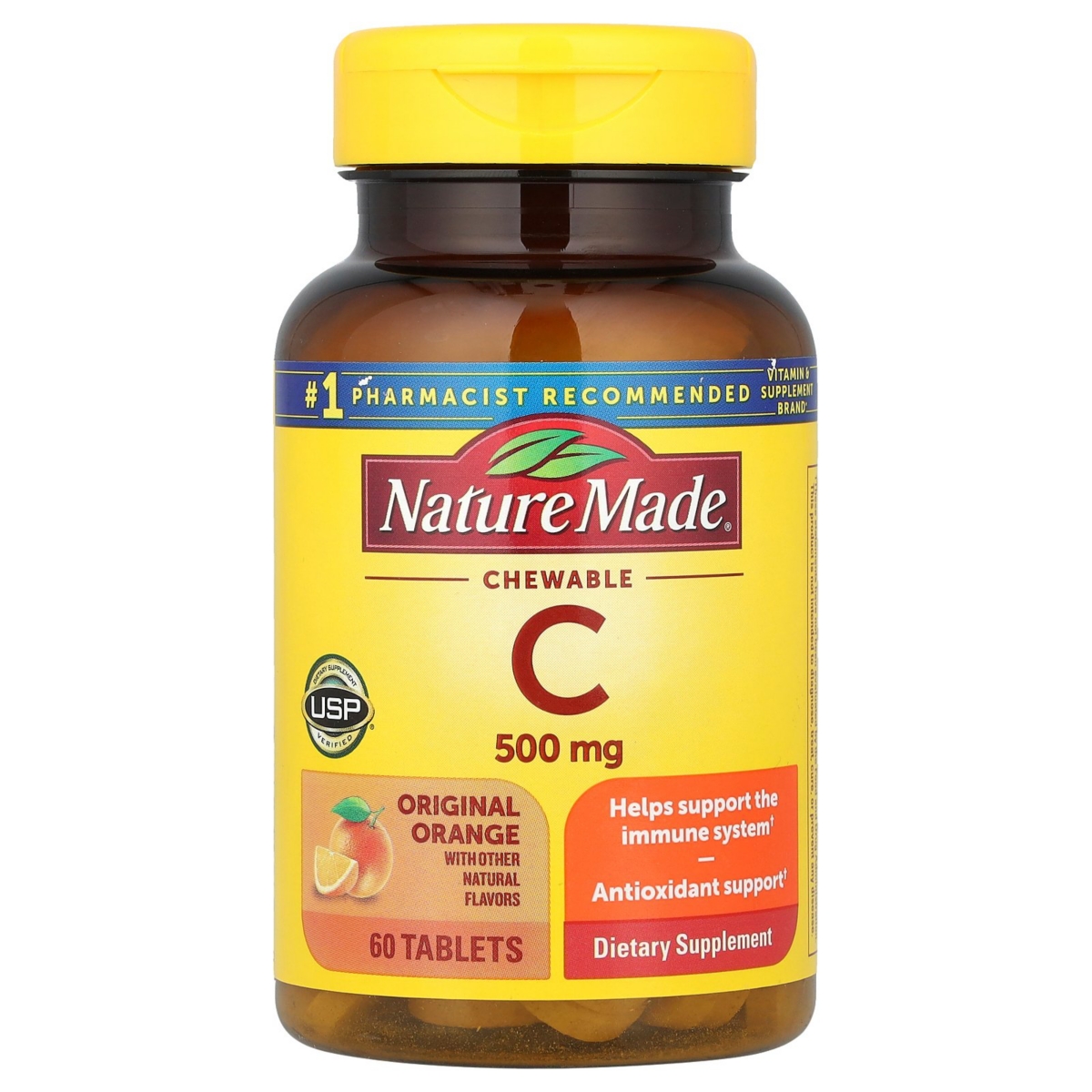 Vitamin C Chewable Orange 500 mg - 60 Tablets