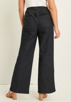 Women's June + Vie Curvie Fit Wide-Leg Jeans