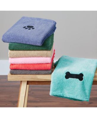 Pet Microfiber Towel Embroidered Paw Print