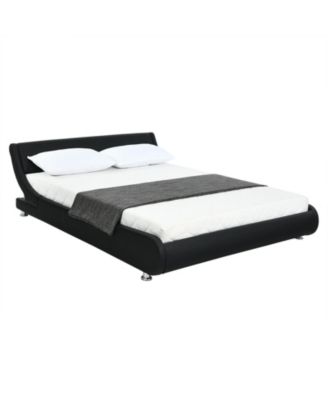 Full Size Faux Leather Upholstered Platform Bed Adjustable Headboard