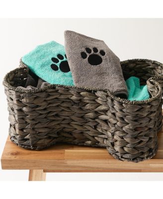 Microfiber Pet Towel Set 3 Piece Embroidered Paw Print