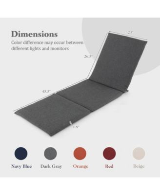 Outdoor Chaise Lounge Cushion Patio Furniture Folding Pad with Fixing Straps