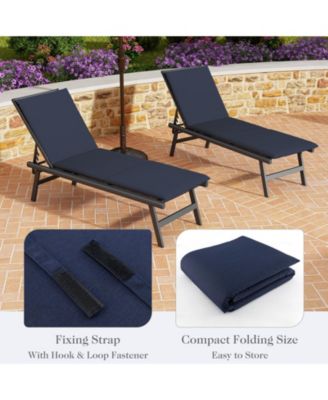Outdoor Chaise Lounge Cushion Patio Furniture Folding Pad with Fixing Straps