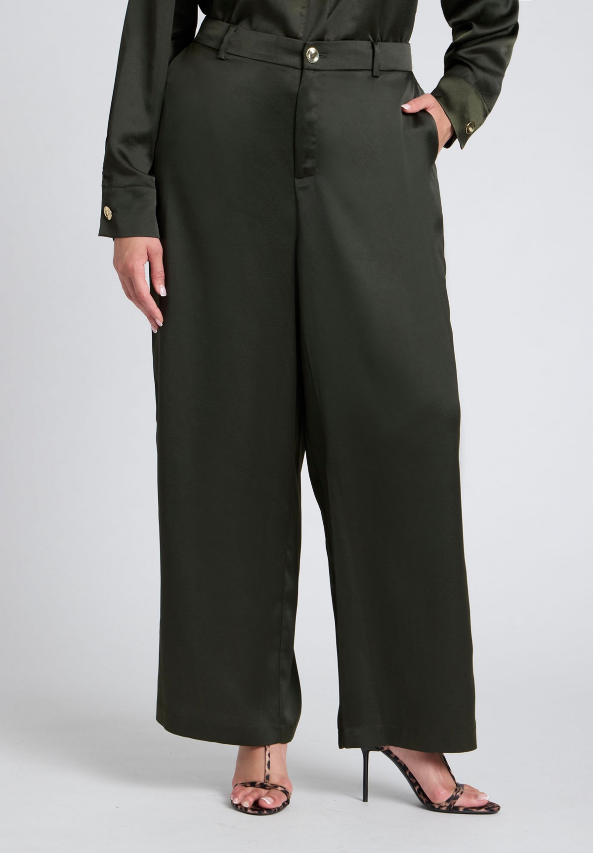 Eloquii Plus Size Satin Trouser