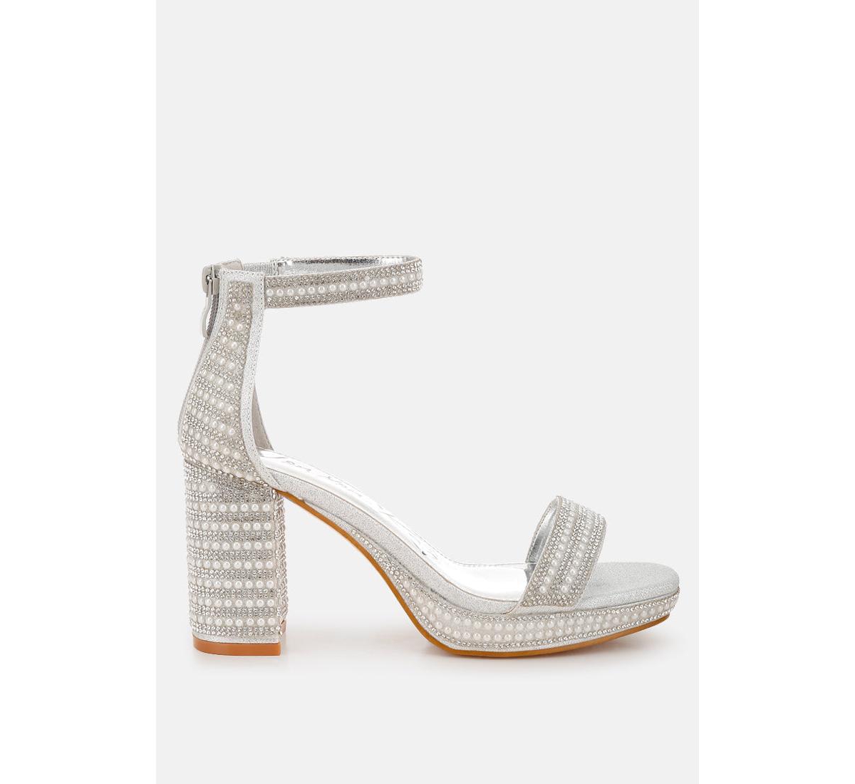 Mejuri Rhinestones And Pearl Embellished Sandals - Red