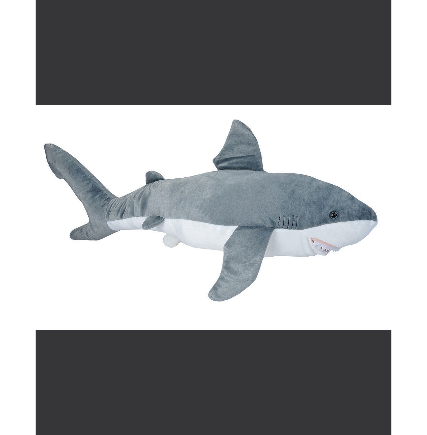 Детская мягкая игрушка Wild Republic Cuddlekins Jumbo Great White Shark Stuffed Animal, 30 Inches — фото 2