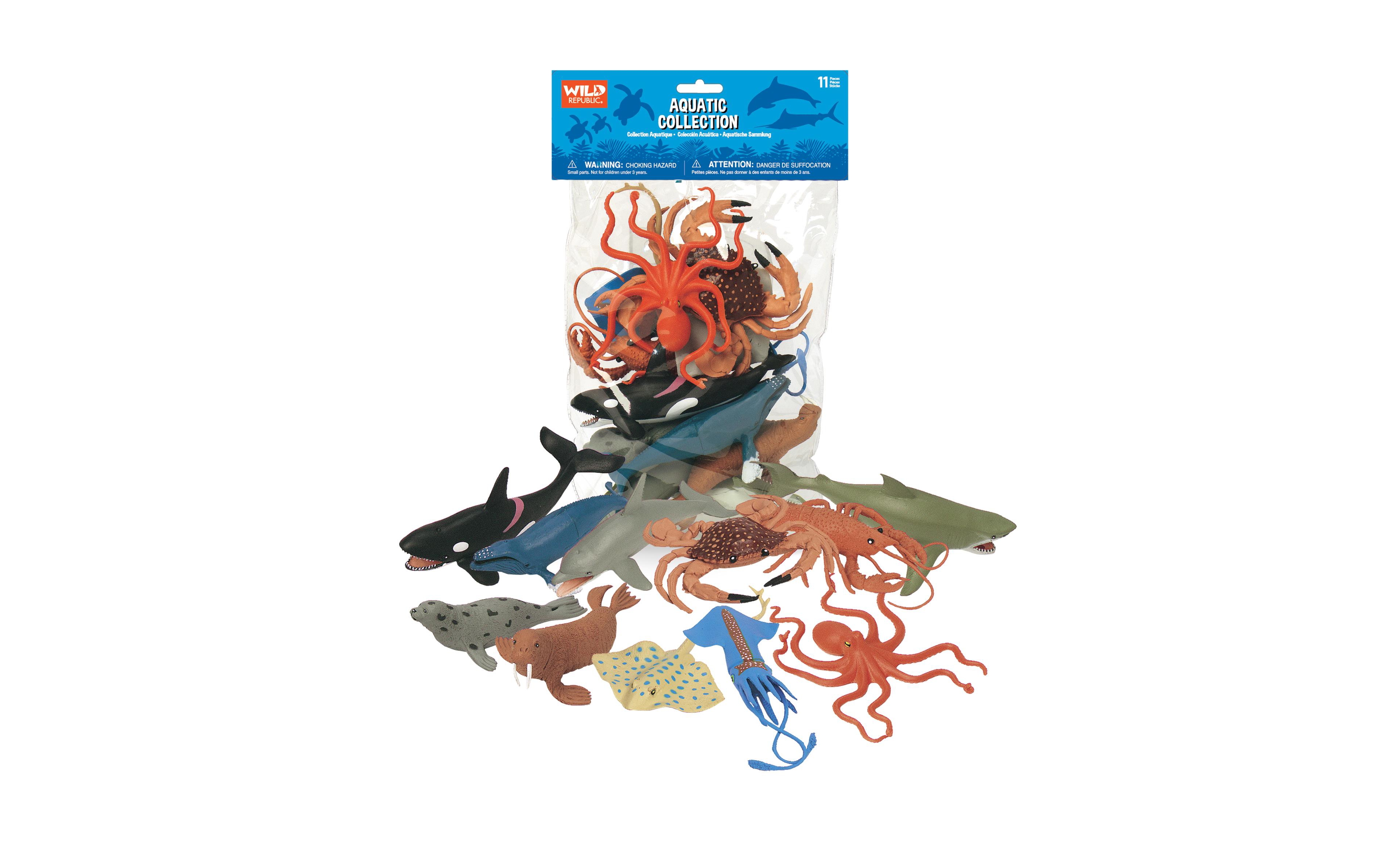 Wild Republic Polybag Aquatic Figurines, 11 Pieces