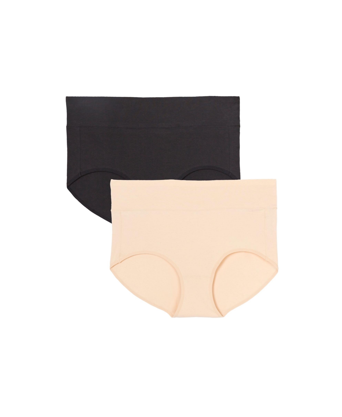 Plus Size Cotton Spandex Comfort Waist Brief 2-Pack - Basic pack