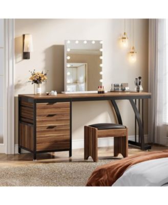 Vanity Desk with 3 Drawers, 59-Inch Chic Makeup Desk for Women, Black Friday Deals