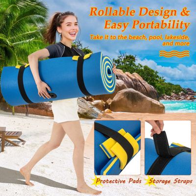 3-Layer Tear-proof Water Mat Floating Pad Island Water Sports Relaxing Blue