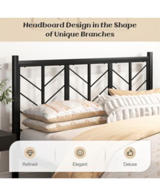 Queen Size Platform Bed with Headboard and Metal Frame-Queen Size