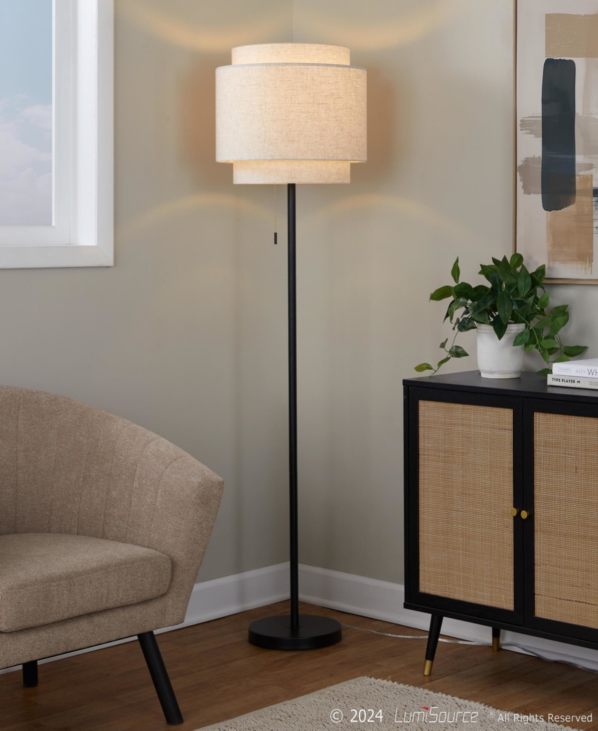 Lumisource Tier 64" Contemporary Standard Floor Lamp In Black