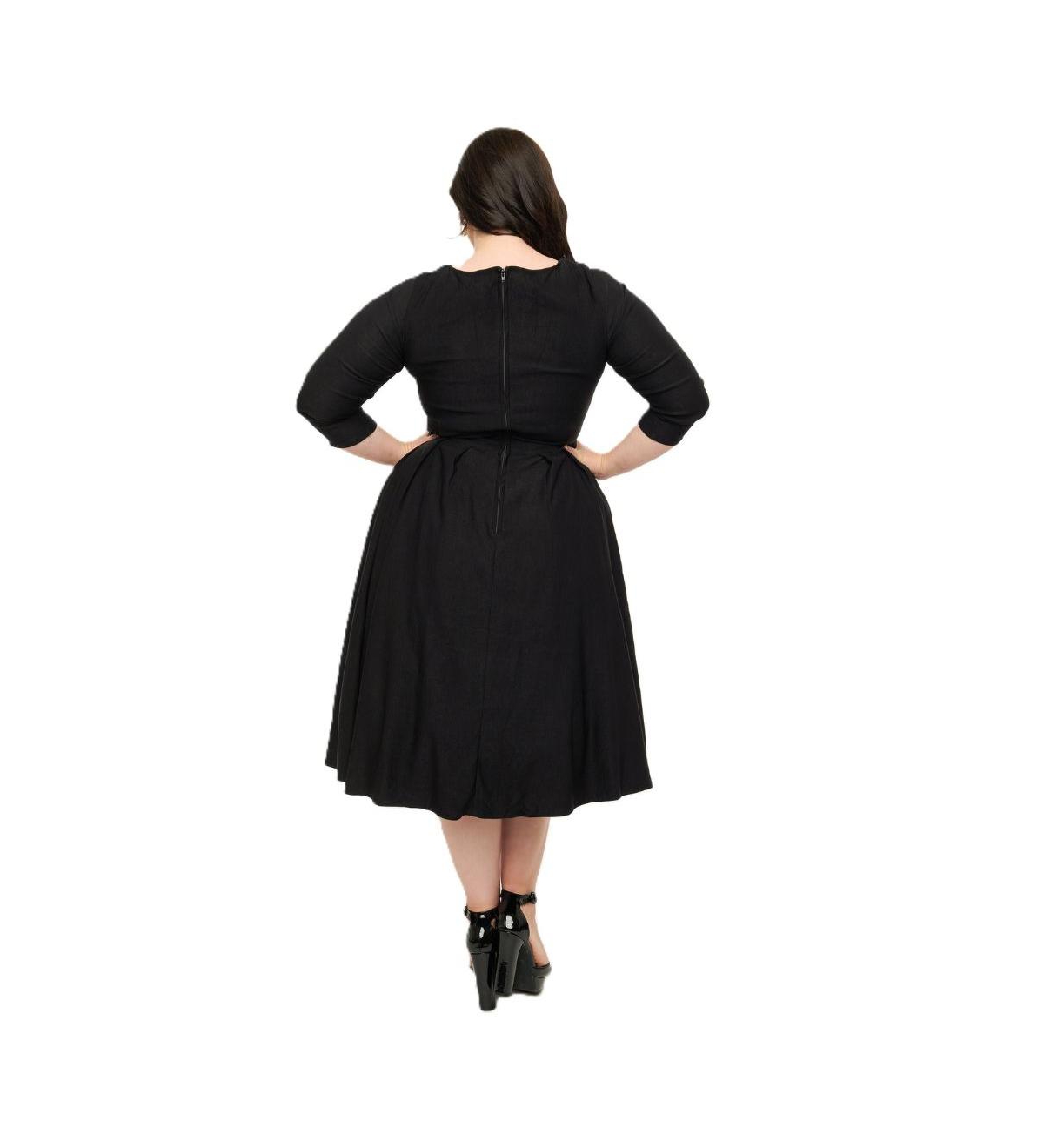 Unique Vintage Plus Size 1950s Front Twist Swing Dress