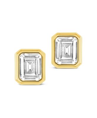 Camille Bezel Cubic Zirconia Stud Earrings