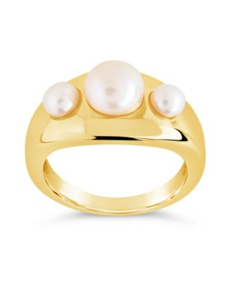 Finlee Studded Mother of Pearl Statement Ring