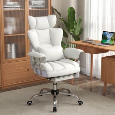 Office Desk Chair Big and Tall Executive Office Chair with Footrest Lumbar Support