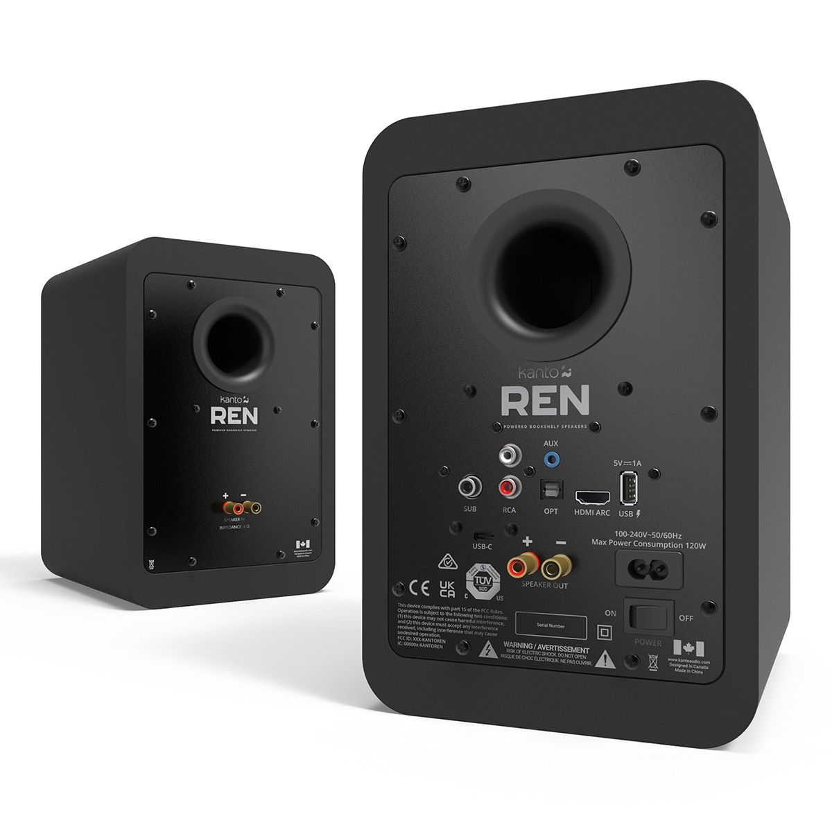 Kanto Ren Powered Bluetooth Bookshelf Speakers - Pair