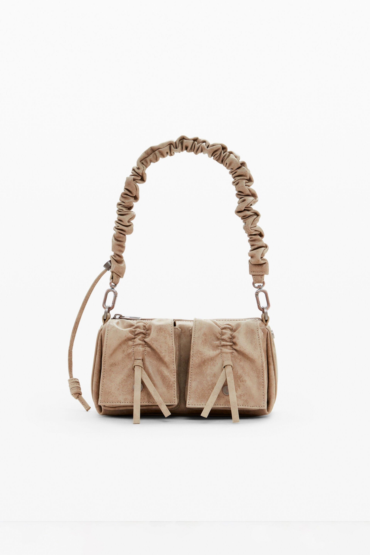 Women's Small bag with bow pockets - Light beige