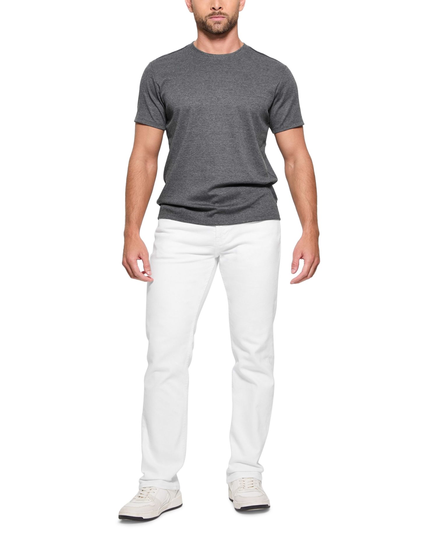 Men's Slim-Straight White Denim Jeans