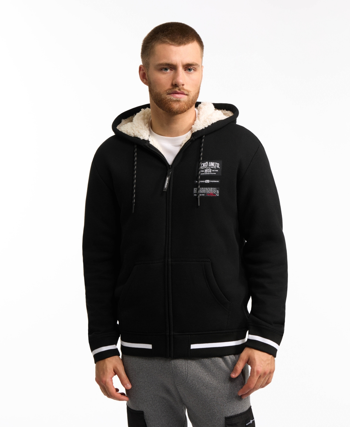 Men's Unique Sherpa Hoodie - Gray Marled